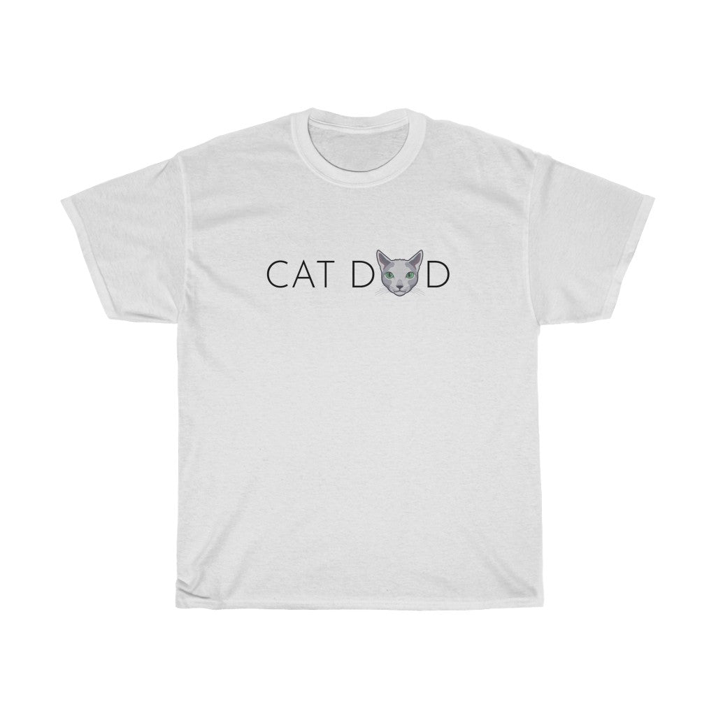 mens cat dad shirt white