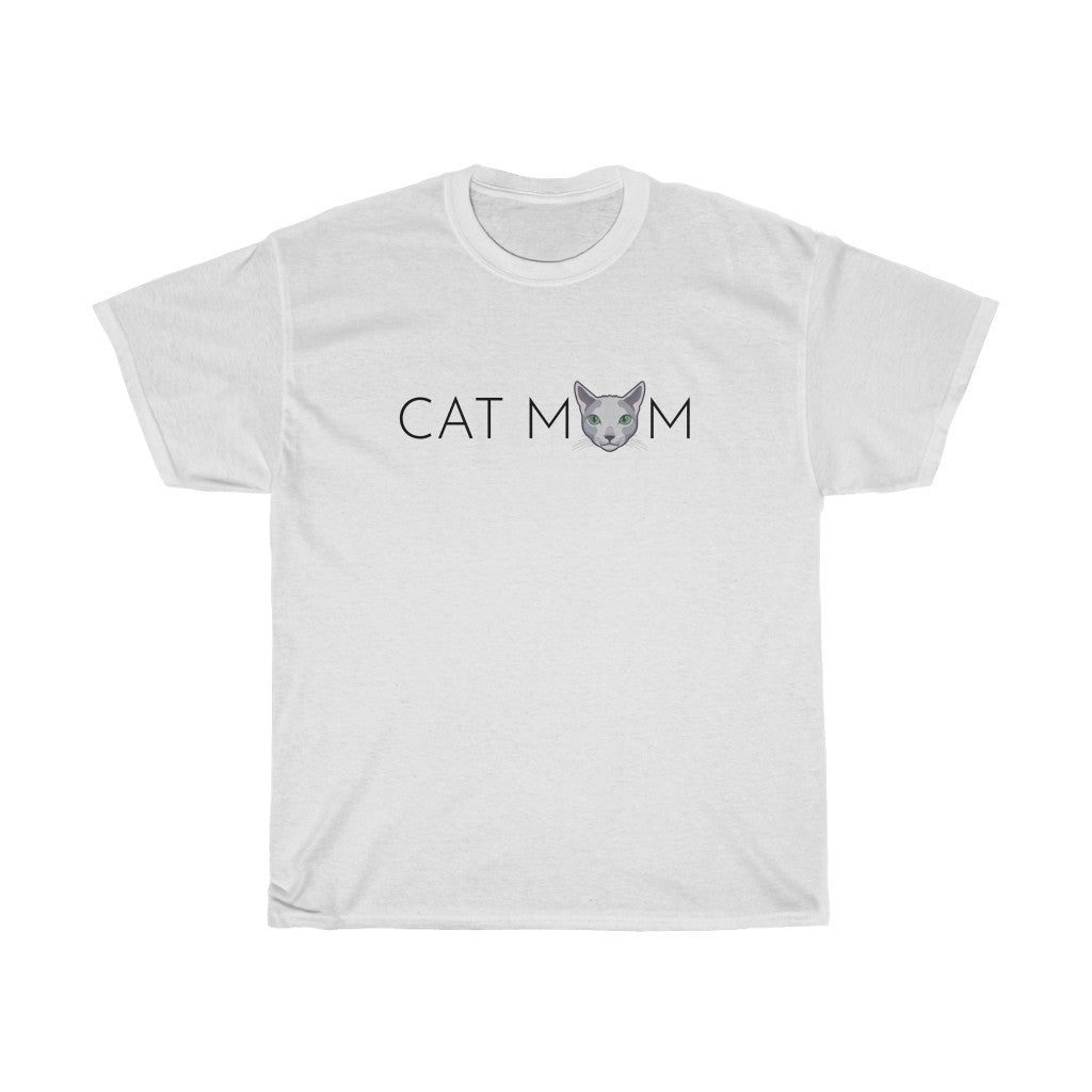 Womens Cat Mom Shirt White