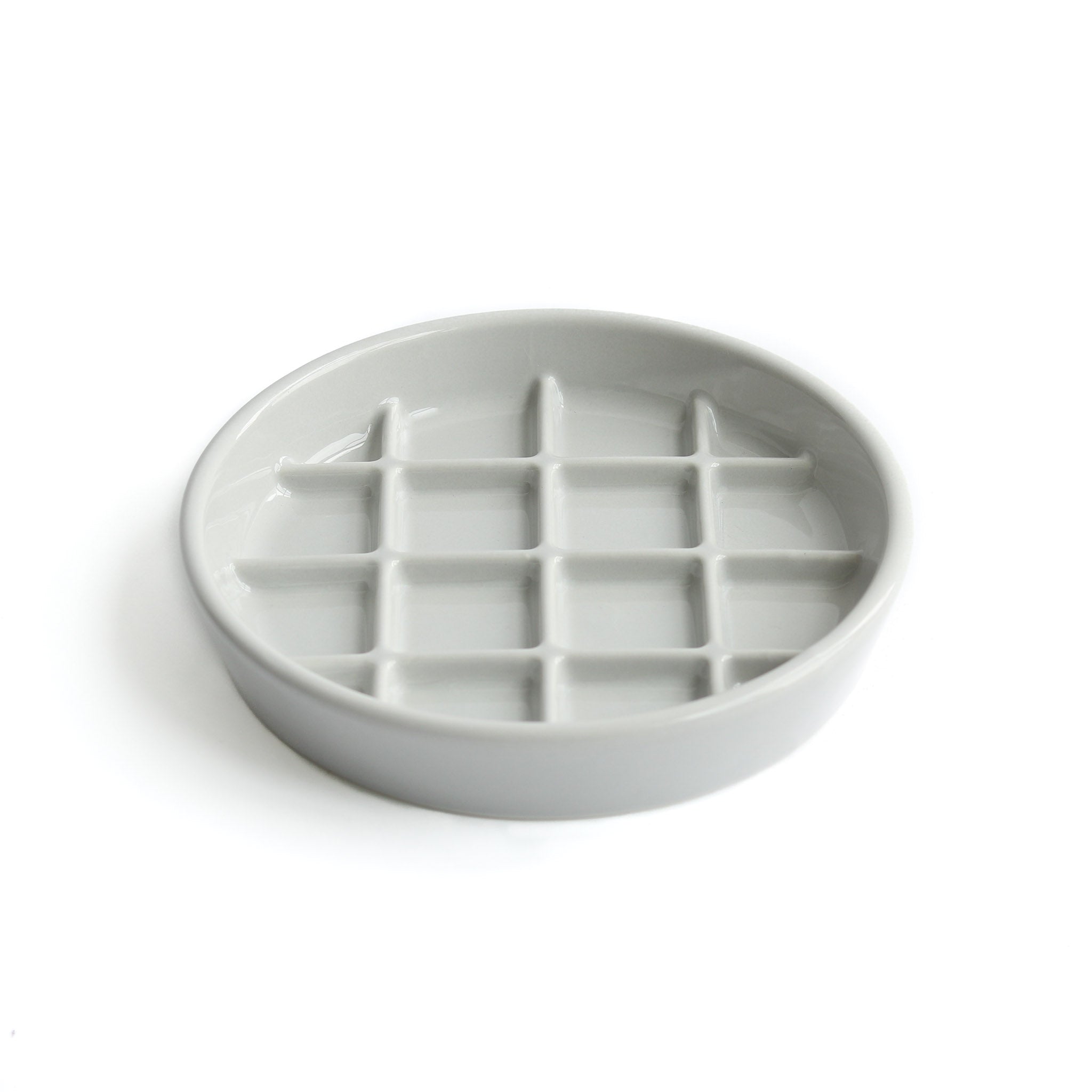 Noots Maple Waffle Slow Feeder Cat Bowl Gray Top View