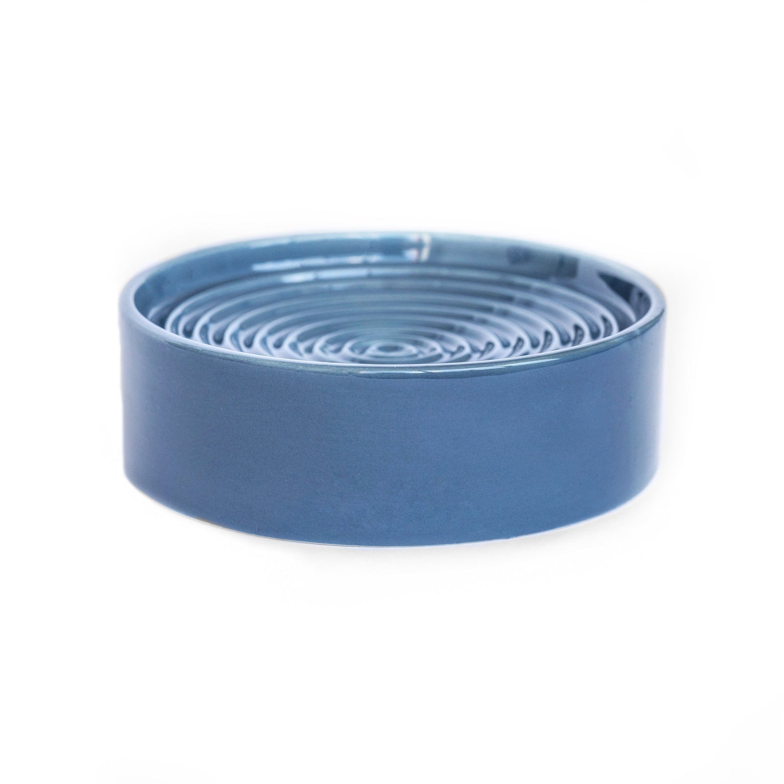 Noots Modern Ceramic Slow Feed Cat Bowl in Blue