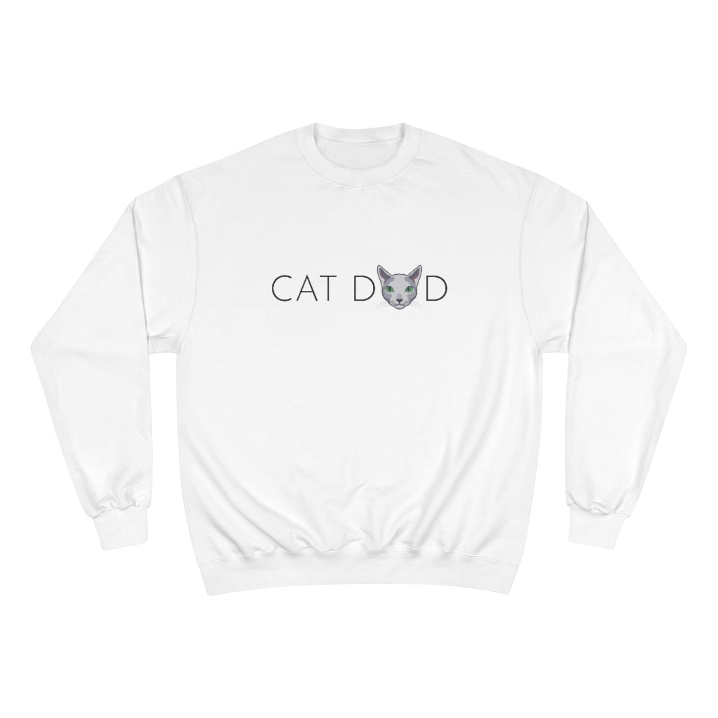 Mens Cat Dad Shirt Long Sleeve Sweatshirt White